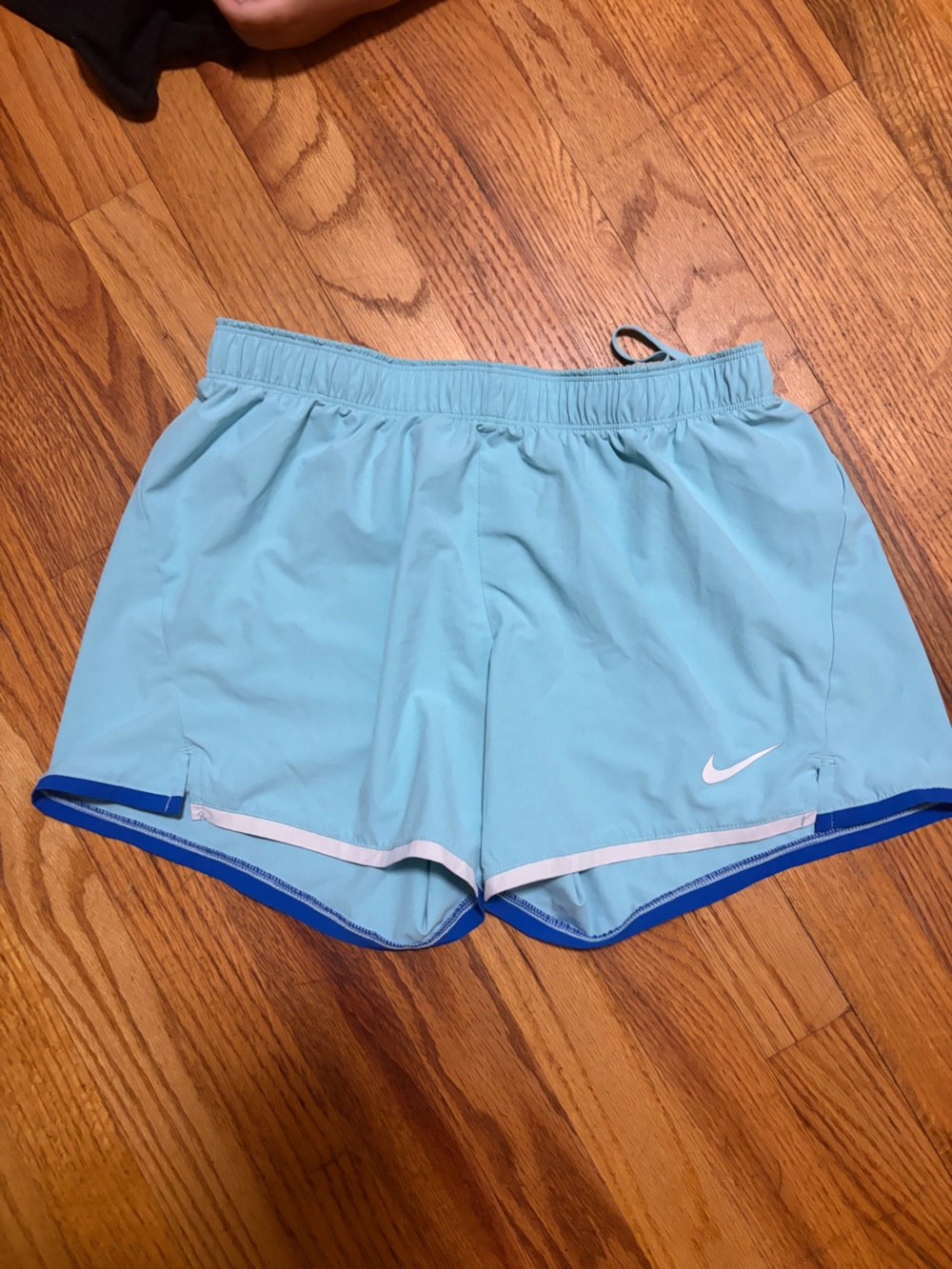 Nike Light Aqua Running Shorts with Royal Trim